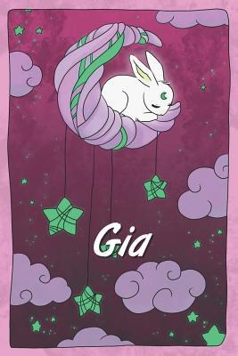 Read online Gia: personalized notebook sleeping bunny on the moon with stars softcover 120 pages blank useful as notebook, dream diary, scrapbook, journal or gift idea - Jenny Illus | PDF
